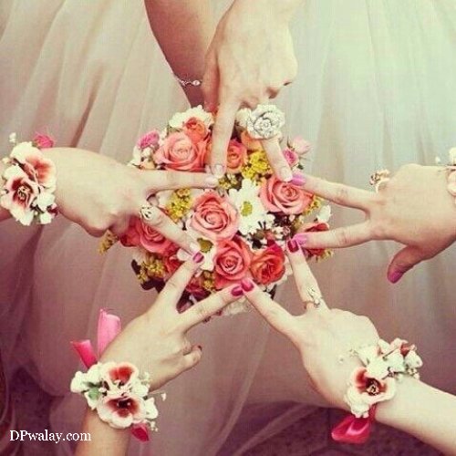 bride holding her bouquets in her hands girls hand dp
