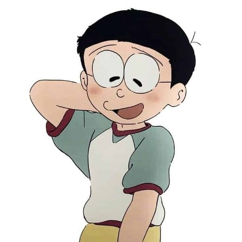 cartoon character with white shirt and brown pants
