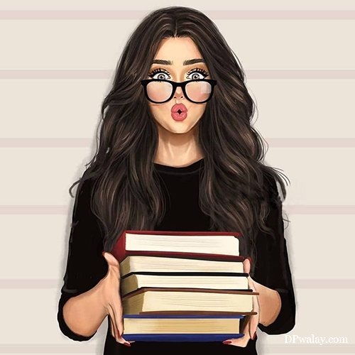woman holding stack of books with her tongue sticking out study dp