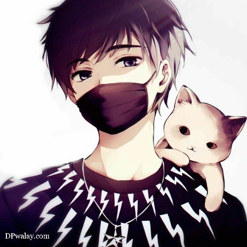 man with mask and cat stylish boy dp download