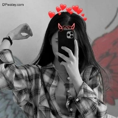 girl with red heart shaped glasses on her face stylish dp