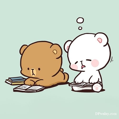 teddy bear and teddy bear are sitting on table whatsapp study dp