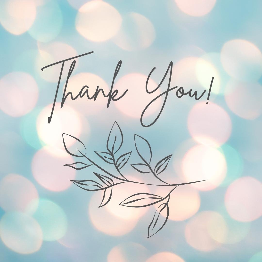thank you card with leaves and leaves