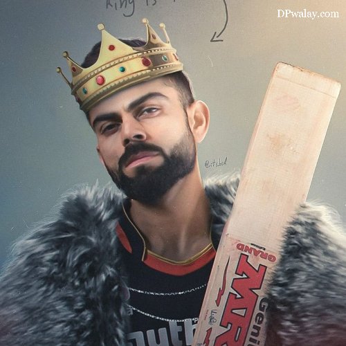 man wearing crown and holding cricket bat