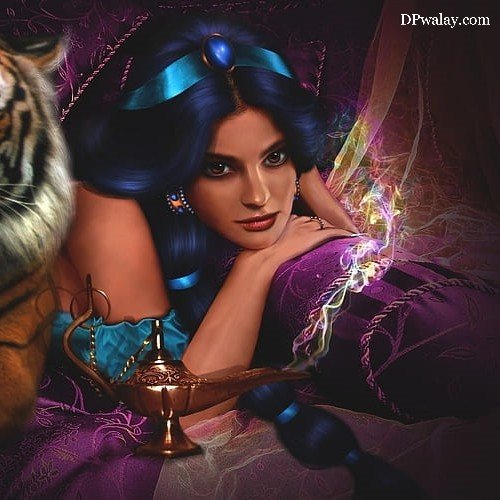 woman with tiger in her hand whatsapp dp princess cute doll images