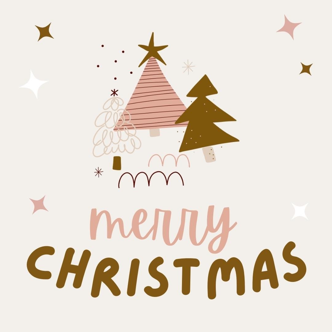 christmas card with christmas tree and star