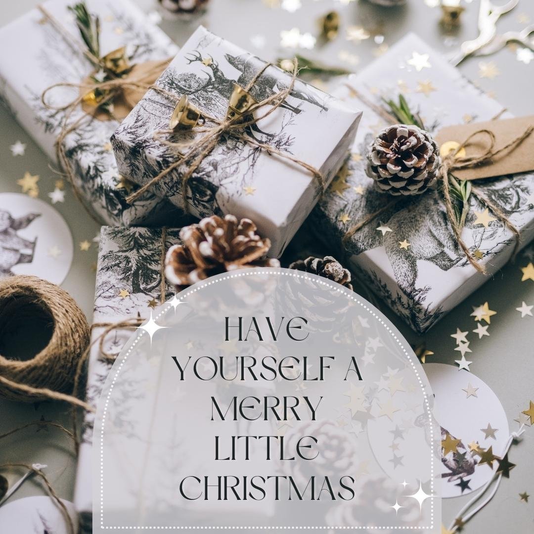 christmas presents with text overlay saying have yourself merry christmas